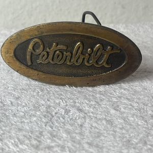 VTG PETERBILT TRUCK BRASS BELT BUCKLE